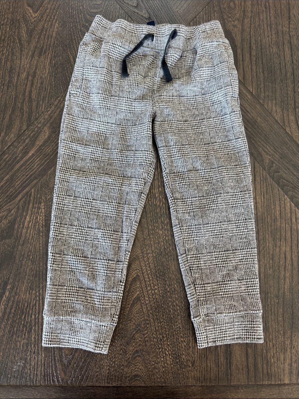 Janie and Jack Black and White Plaid Jogger Pants